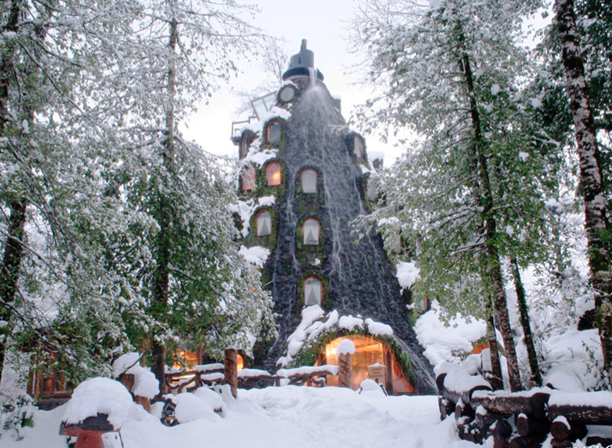 El Lodge en invierno. Huilo