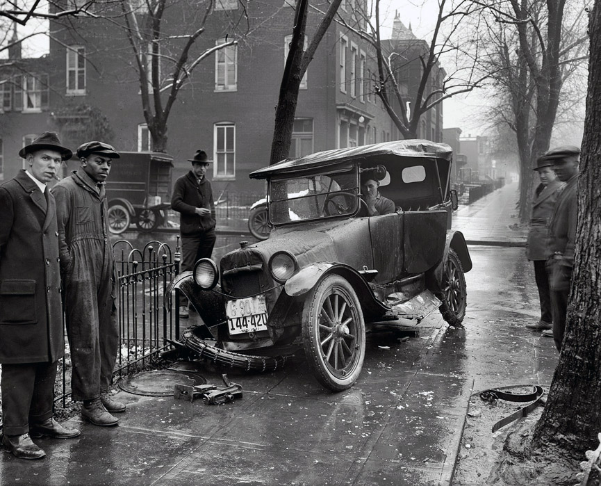 Accidente en un día de invierno de Washington, 1921. Shorpy