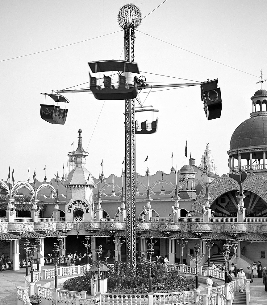 Whirl of the Whirl en Luna Park. Coney Island, Nueva York en 1905. Librería del Congreso