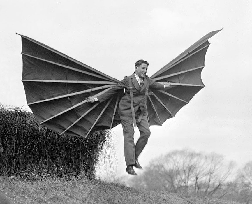 Demostración del artilugio volador de Mme. Alberti en Boston. Boston Public Library