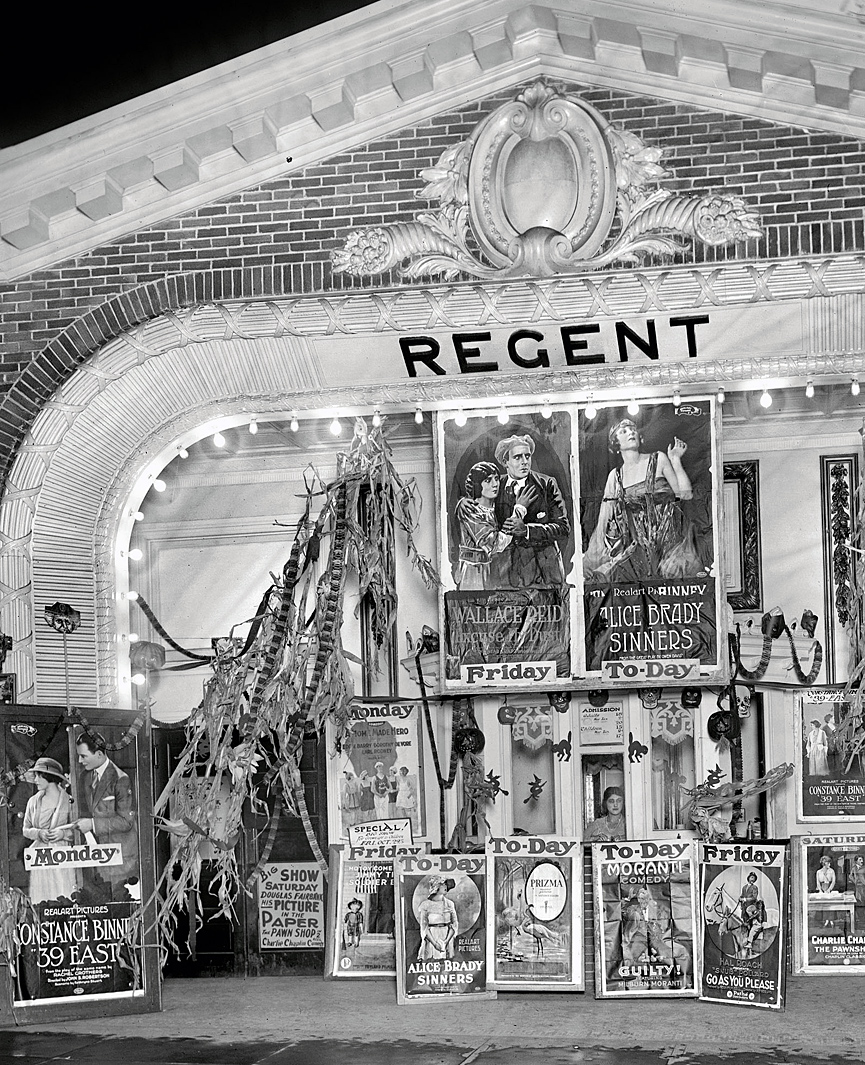 Local de cine y teatro Lust's Regent. Washington, 1920. Herbert A. French, Librería del Congreso