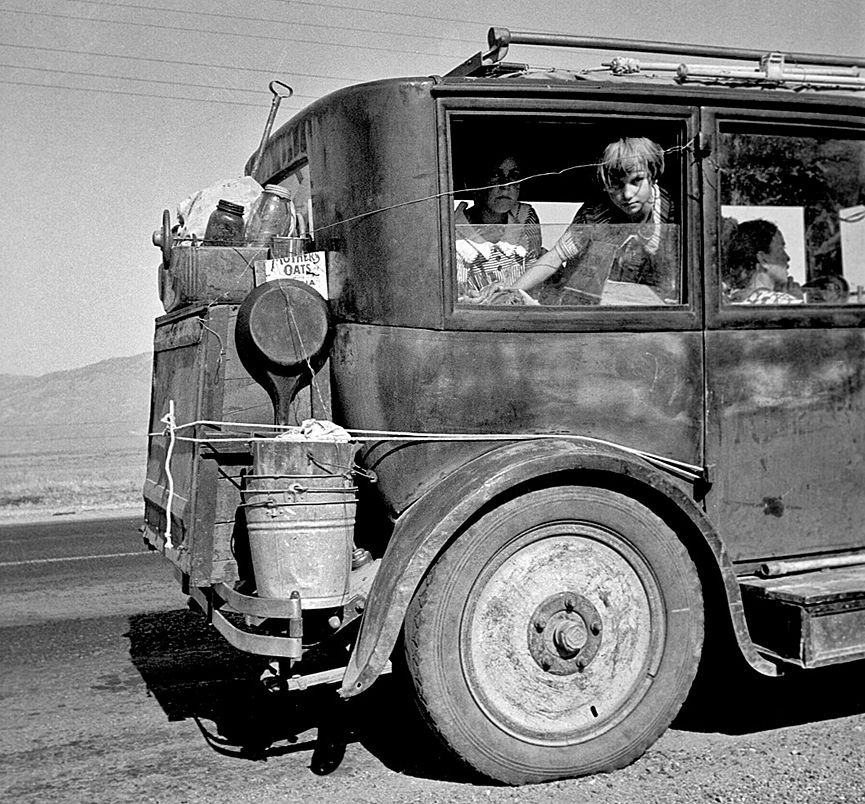 Trabajadores migratorios en los campos de Abilene. Texas, 1936. Libreria del Congreso