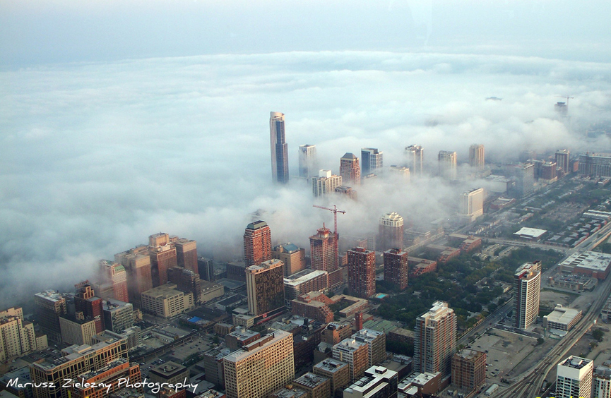 Vista desde la planta 103 de las Torres Willis, Chicago. Mariuz Zielezny