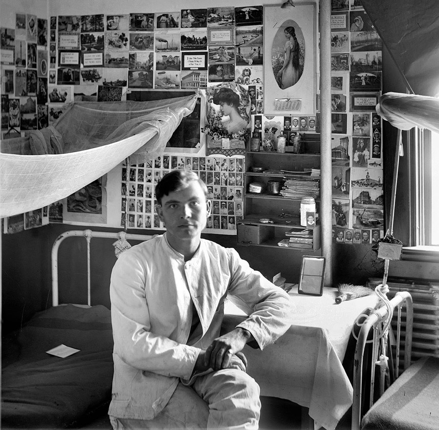 Dormitorio de un joven de la epoca, 1911. Shorpy