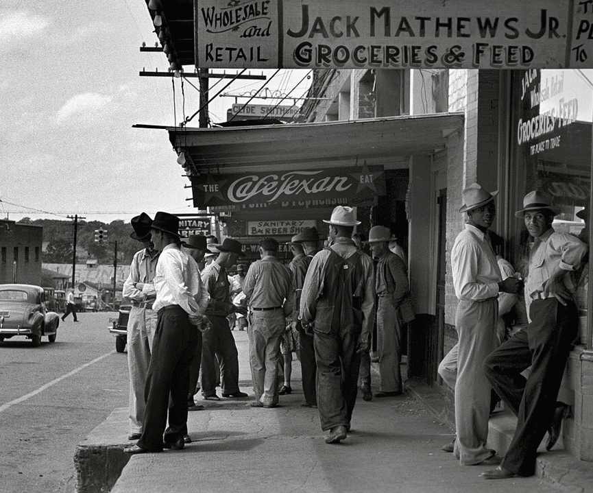 Escena en la calle de San Agustín en Texas, 1939. Shorpy