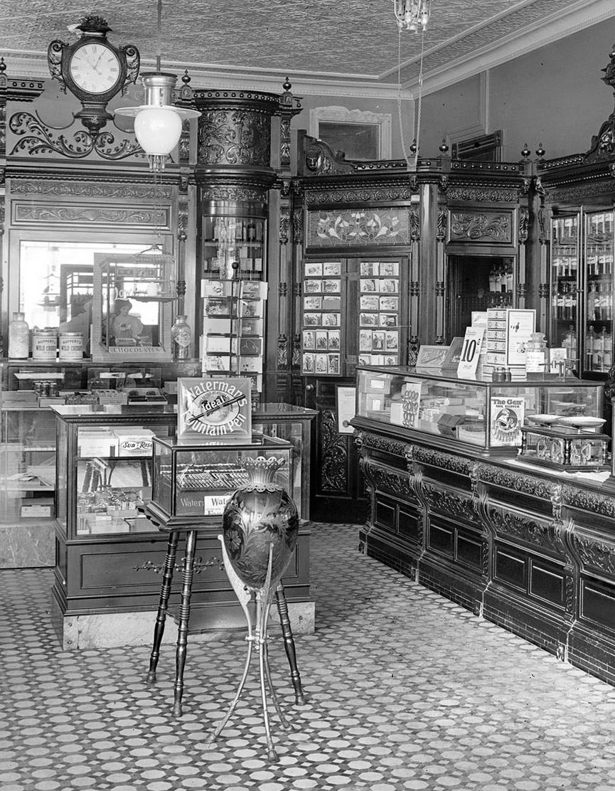 Farmacia Weller en Washington. 1915. Shorpy