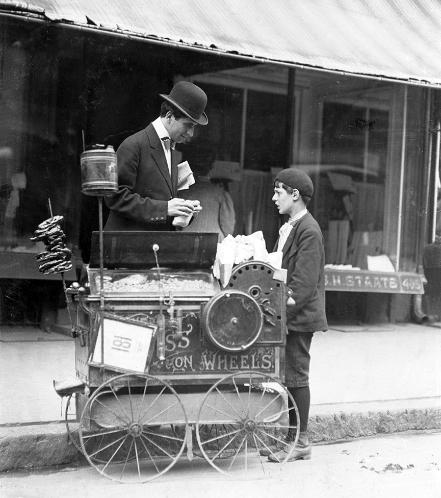 Vendedor de cacahuetes de Wilmington en Delaware,1910. Biblioteca del Congreso
