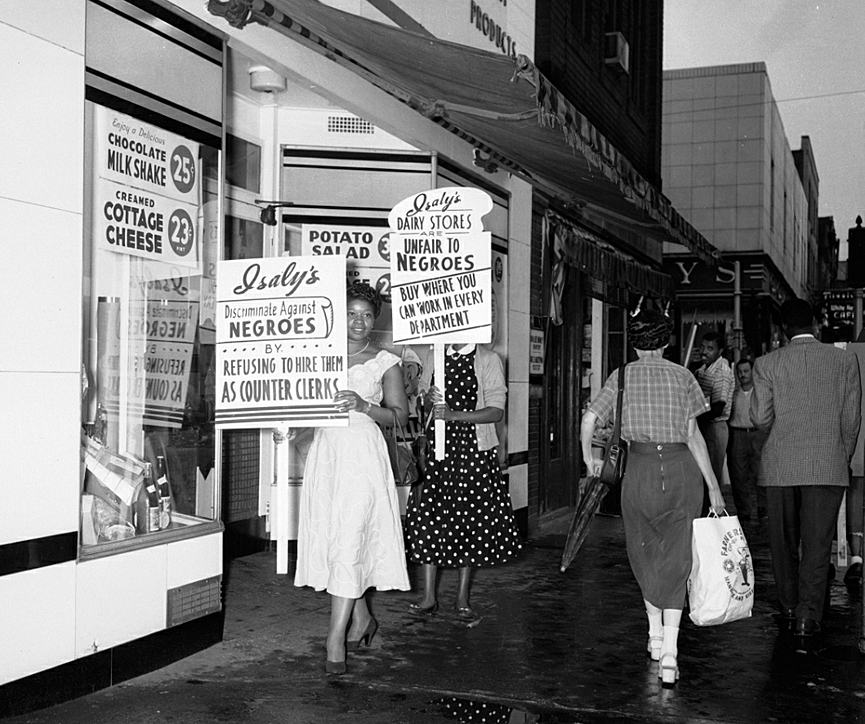Alberta Jordan Reaves y Willa Mae James contra la discriminación racial, 1953. Charles Harris
