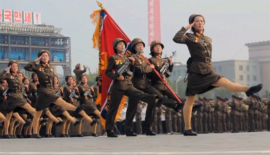 Desfile militar en Corea del Norte. Timelapse